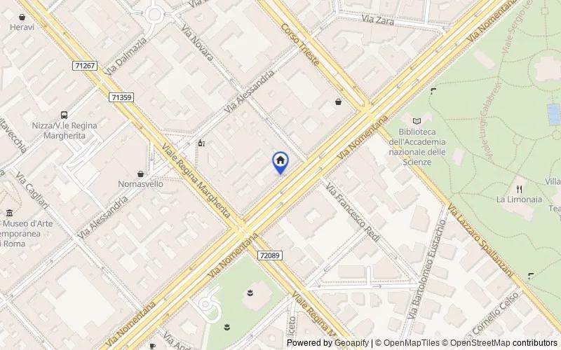 区域地图：Via Nomentana, 219, 00198 Roma RM, Italia, 00198, Roma, Roma