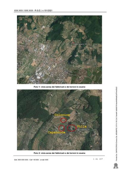 LOTTO 1: Piena proprietà di una villa padronale storica, di pregio artistico, realizzata presumibilmente all'inizio del 1900 e successivamente ristrutturata con materiali di pregio, nota anche come "Villa La Petraia", con annesso resede esclusivo circostante di circa 2.398 mq., dotata di una adiacente dépendance, oltre ad appezzamenti di terreno limitrofi sotto strada (con uliveti e vigneti), della superficie catastale di mq.25.119.