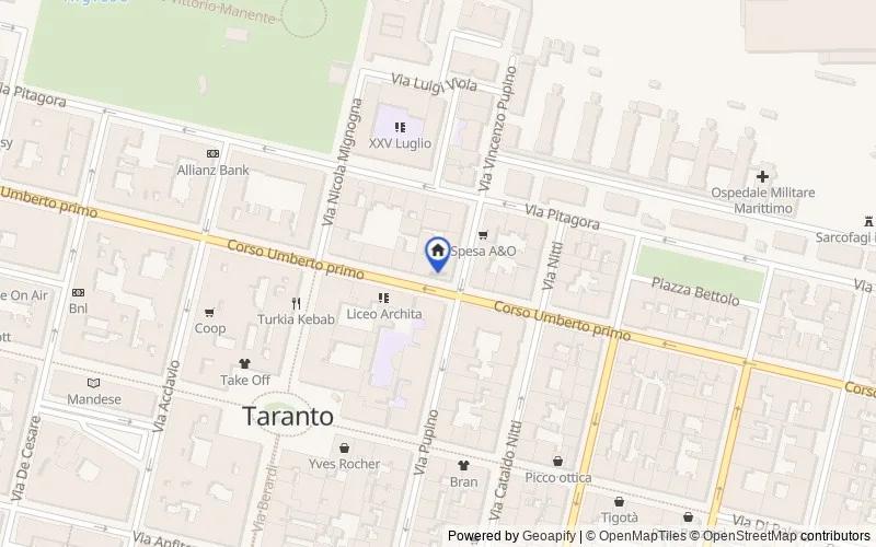 Mappa della zona: Corso Umberto I, 133, 74123 Taranto TA, Italia, Taranto, Taranto