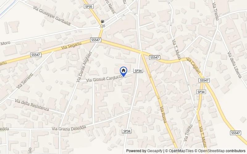 区域地图：Via Carducci, 1-3, 09040 Guasila CA, Italia, Guasila, Sud Sardegna