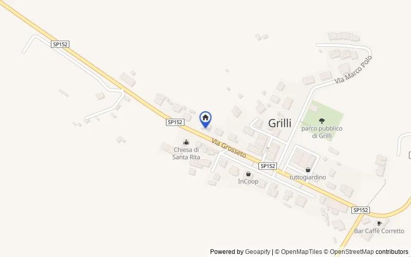 Carte du secteur : Via Grosseto, 36, 58020 Grilli GR, Italia, Gavorrano, Grosseto