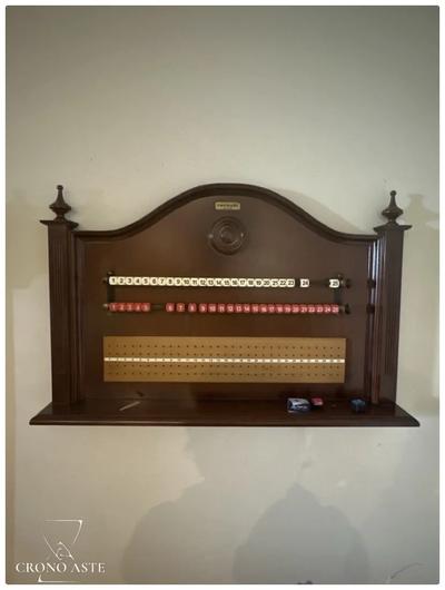 Tavolo da biliardo, marca “Cavicchi dal 1938”, completo di rastrelliera e...