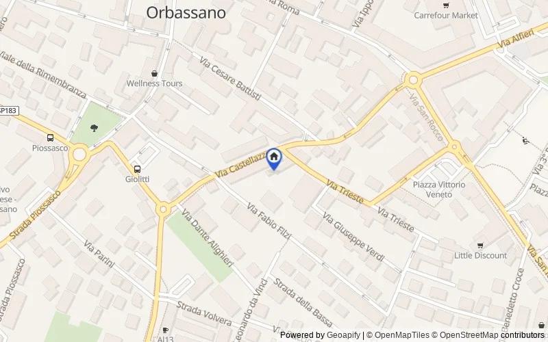 Karte der Umgebung: Via Castellazzo, 23, 10043 Orbassano TO, Italia, Orbassano, Torino