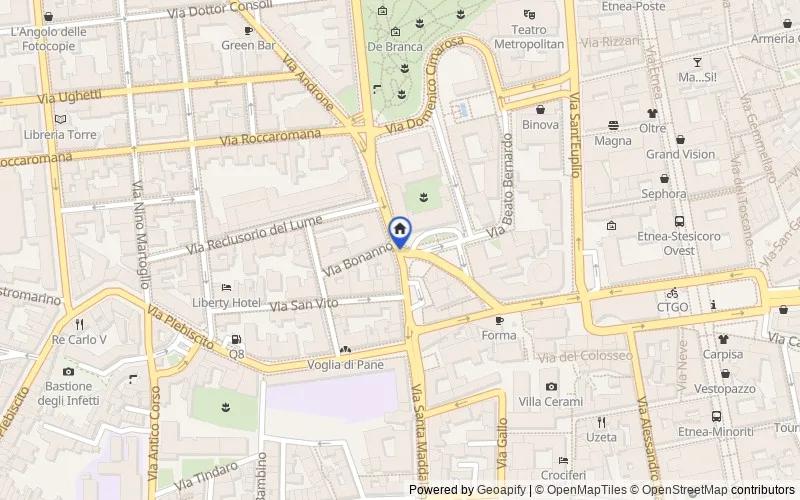 Mappa della zona: contattare il curatore, Catania, Catania