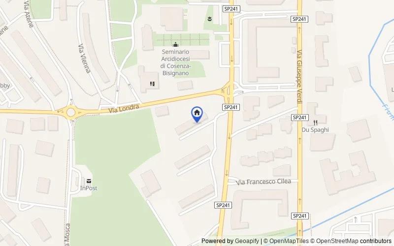 Mappa della zona: via Rossini, 190, 87036, Rende, Cosenza