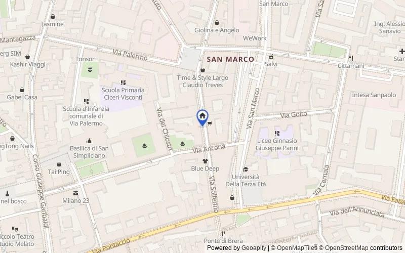 Mappa della zona: Via Solferino, 7, 20121 Milano MI, Italia, 20121, Milano, Milano