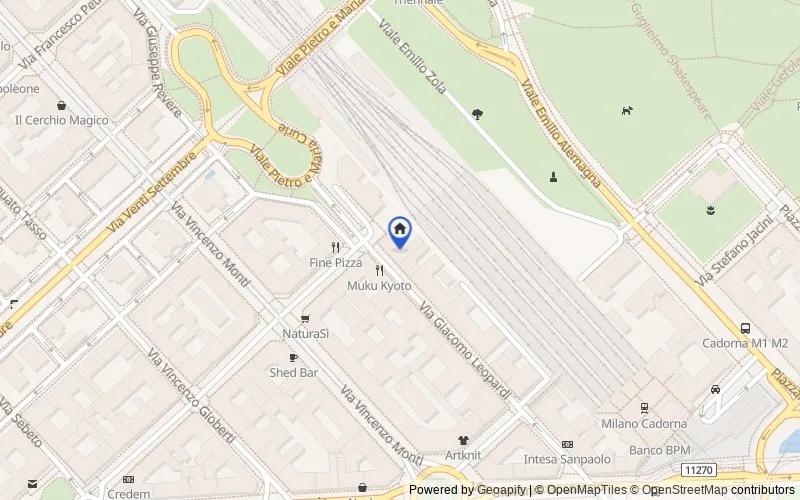 Karte der Umgebung: Via G. Leopardi, 26, 20123 Milano MI, Italia, 20123, Milano, Milano