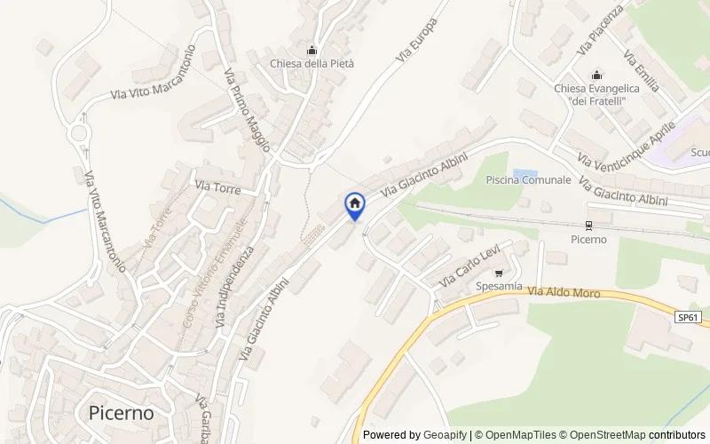 区域地图：Via G. Albini, 71, 85055 Picerno PZ, Italia, 85055, Picerno, Potenza