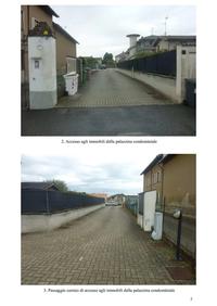Appartamento al primo piano di una palazzina di tre piani fuori terra con annessi autorimessa al piano interrato e posto auto al piano terra del cortile condominiale. All'appartamento, composto da un soggiorno con angolo cottura, da una camera e da un bagno, si accede dal pianerottolo (sub. 2 comune ai sub 5, 6 e 7) del vano scala dotato di ascensore. L’autorimessa (sub. 12) ed il posto auto (sub. 18) 