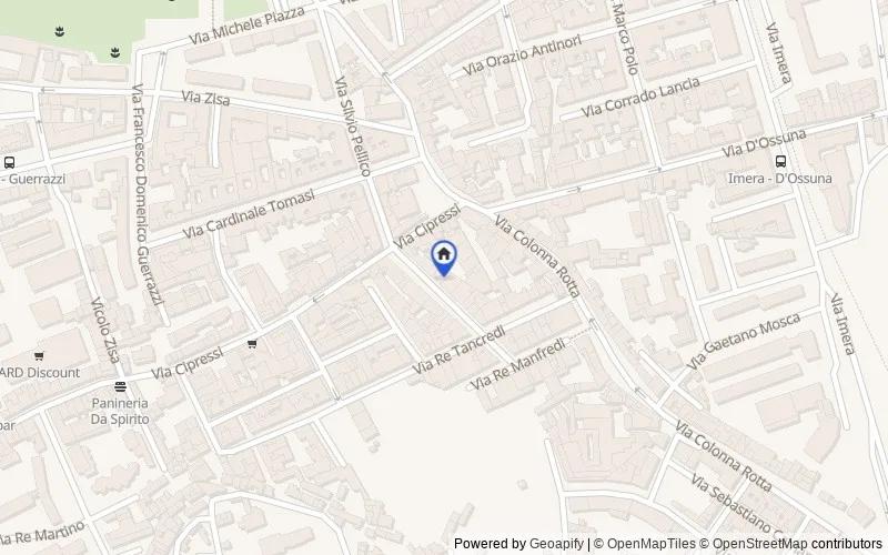 Mappa della zona: Via Imperatrice Costanza, 20, 90134 Palermo PA, Italia, Palermo, Palermo
