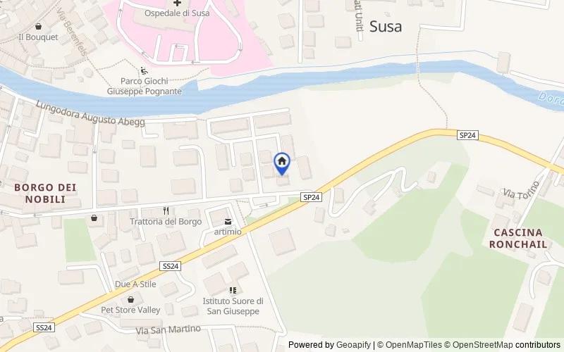 Karte der Umgebung: Via Fratelli Vallero, 35/Q, 10059 Susa TO, Italia, 10059, Susa, Torino