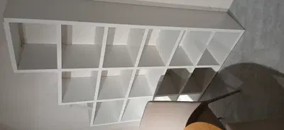 LIBRERIA DIVISORIA BIANCA IN LAMINATO CON N, 15 VANI RETTANGOLARI