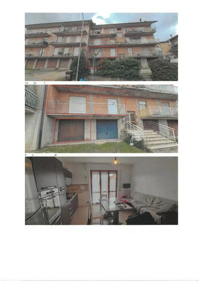 Appartamento per civile abitazione con annessi garage, cantina e soffitta sito in Montepulciano, posto al primo piano e composto da ingresso, soggiorno / cucina /pranzo, due camere, un vano, bagno, wc e disimpegno.