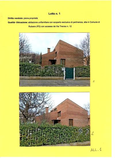 Abitazione unifamiliare su 3 livelli: piano primo sottostrada (composto da garage da cui si accede a cantina e disimpegno e da locale adibito a centrale termica), piano terra (ingresso, soggiorno e sala comunicante, cucina e studio oltre a verande e separata zona lavanderia/stireria) e piano 1 al quale si accede da scala interna (camera con bagno, 2 camerette, bagno e soppalco con affaccio sul piano sottostante).   Oltre a scoperto esclusivo di c.ca 500 mq distribuito sui 4 lati del fabbricato.