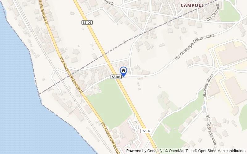 Carte du secteur : Lazzaro, Via Giuseppe Cesare Abba, 24, 89065, Motta San Giovanni, Reggio di Calabria