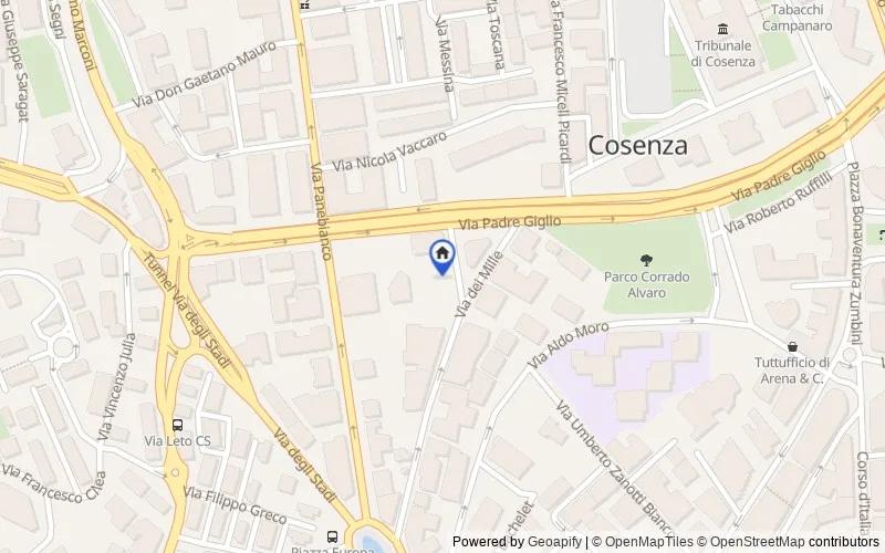 Karte der Umgebung: via dei Mille, 46/A, 87100, Cosenza, Cosenza