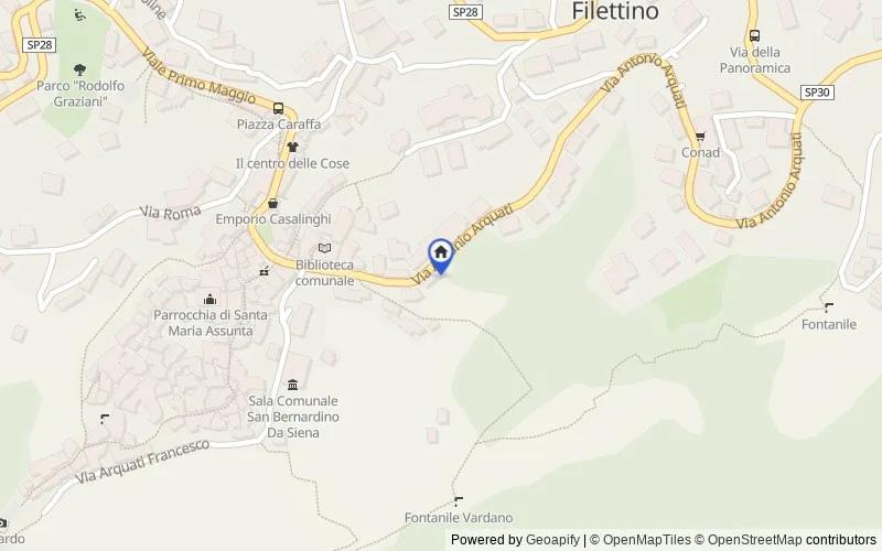 Carte du secteur : via Arquati 22, 03010, Filettino, Frosinone