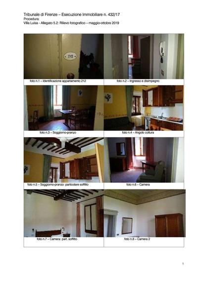 Piena proprietà di un appartamento ad uso civile abitazione posto al piano 1° composto da ingresso, disimpegno, soggiorno-pranzo con angolo cottura, n. 2 camere e bagno, oltre porzione di terreno quale resede a comune ad altre unità.