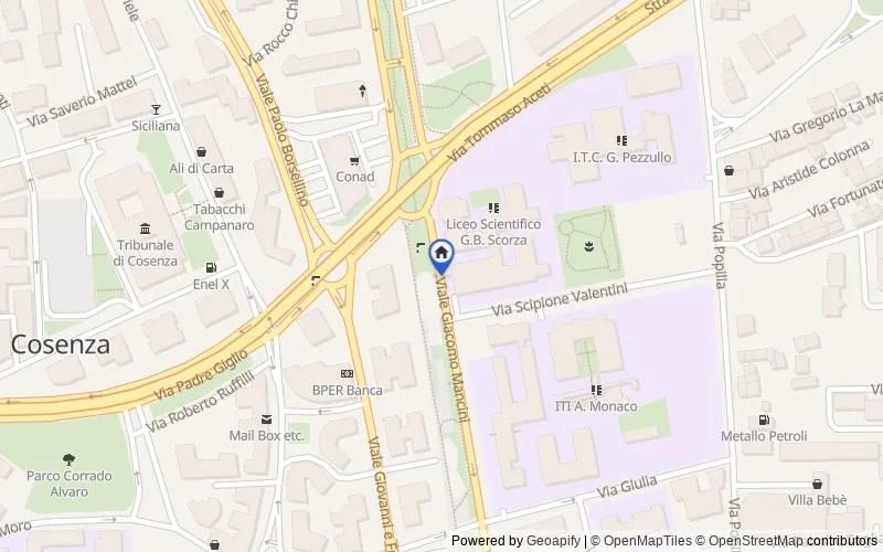 Mappa della zona: Viale Giacomo Mancini, 87100, Cosenza, Cosenza