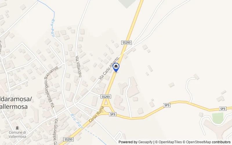 Carte du secteur : VALLERMOSA, 09010, Vallermosa, Sud Sardegna