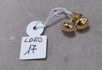 LOTTO 17 - ORECCHINI TAPPABUCO TONDI IN ORO 18 KT GR 3