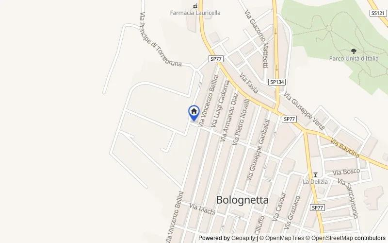 Mappa della zona: Via Vincenzo Bellini, 51, 90030 Bolognetta PA, Italia, Bolognetta, Palermo