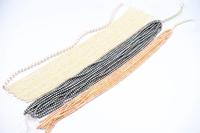 36 Fili di perle grigie/rosa/bianche e 1 filo di perle...