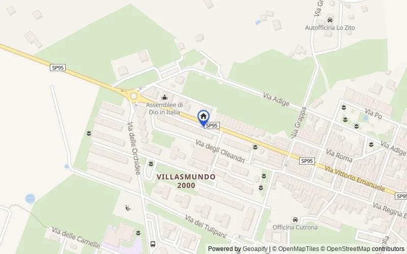 区域地图：frazione Villasmundo, Via degli Oleandri, 96010, Melilli, Siracusa