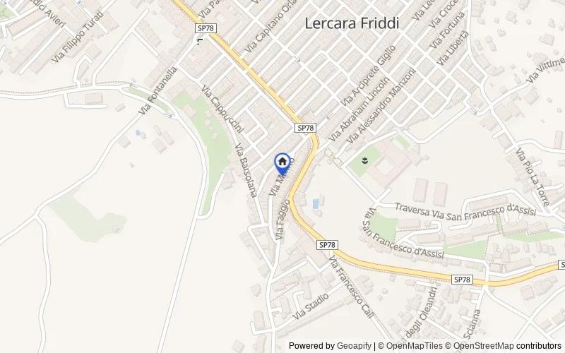 Mappa della zona: Via Mulino, 28, 90025 Lercara Friddi PA, Italia, Lercara Friddi, Palermo