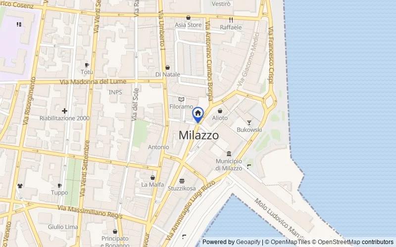 区域地图：C.da Fiumarella s.n.c., 98057, Milazzo, Messina