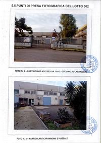Capannone ad uso commerciale/artigianale costituita da un unico corpo di fabbrica per una superficie complessiva di mq 770, i cui locali sono rappresentati da: 1. Locale capannone posto al piano terra (mq. 470); 2. Locale ufficio, archivio, rampa scala, un disimpegno ed un w.c., posti in soppalco (mq. 152); 3. Piazzale asfaltato con verde/aiuole (mq. 300); 4. Recinzione a vista dell’altezza di metri tre virgola cinquanta (mt. 3,50), (ml 55). 5. Impianto fotovoltaico. Classe energetica F.