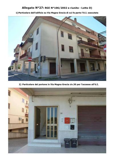 LOTTO 3 (lotto D): Piena proprietà di un alloggio ubicato al piano attico di...