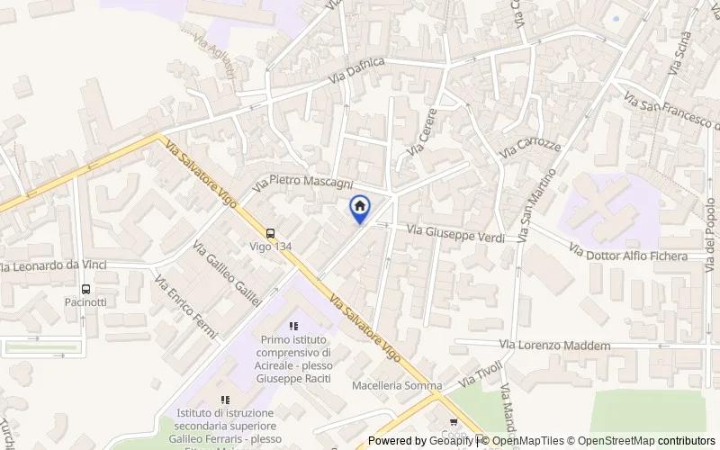 区域地图：Via Gioacchino Rossini, 6, 95024 Acireale CT, Italia, 95024, Acireale, Catania