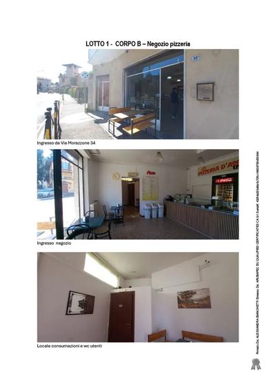 Piano terra. Dati catastali: sez. urb GA, Fg 3, particella 1392, sub 501, Cat C/1, classe 4, consistenza 123 m², rendita € 1.981,96, superficie 95 m². Negozio per la ristorazione sito al piano primo di un condominio a tre piani fuori terra sito nel Comune di Gazzada Schianno in un contesto di altri condomini e ville.