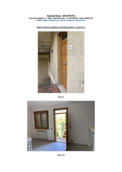 piena proprietà di in appartamento posto nel Comune di Montepulciano (SI), nella tranquilla frazione di Sant'Albino, in via delle Betulle n. 48, oltre ad una autorimessa. Di forma compatta e abbastanza regolare il fabbricato presenta  una struttura portante in cemento armato intervallato da una finitura in mattoncini faccia vista. Dati catastali e valutazione in perizia di stima.