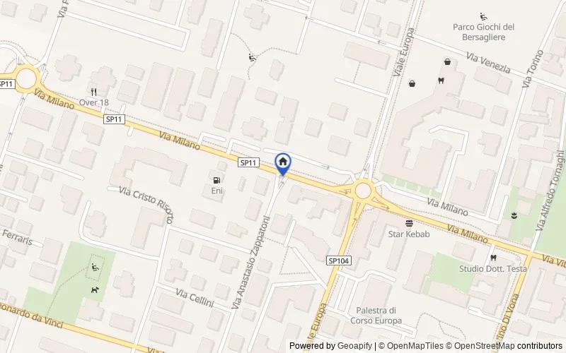 Mappa della zona: Via Milano, 24, 20062, Cassano d'Adda, Milano