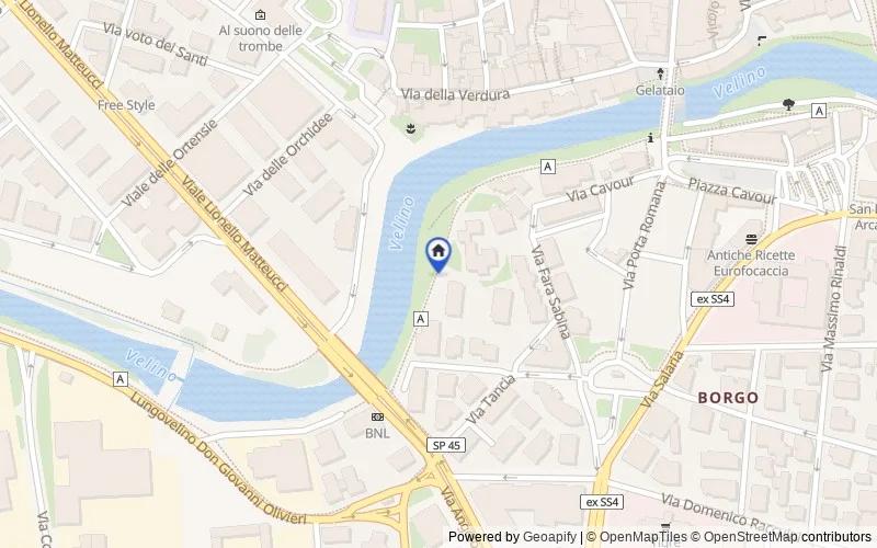 Mappa della zona: Lungovelino Fratelli Conti, 02100 Rieti RI, Italia, 02100, Rieti, Rieti