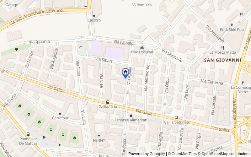 区域地图：Via Apulia n. 11/E, 00183, Roma, Roma