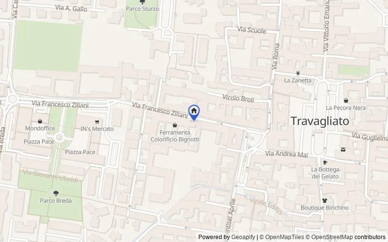 Mapa de la zona: Via Francesco Ziliani, 13, 25039 Travagliato BS, Italia, 25039, Travagliato, Brescia