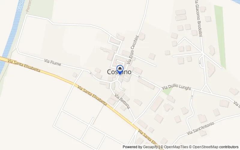 Mapa de la zona: Piazza Umberto Fifi, 4, 06083 Costano PG, Italia, Bastia Umbra, Perugia