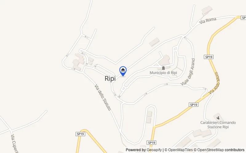 Carte du secteur : PIAZZA GIUSEPPE VERDI 3, 03027, Ripi, Frosinone