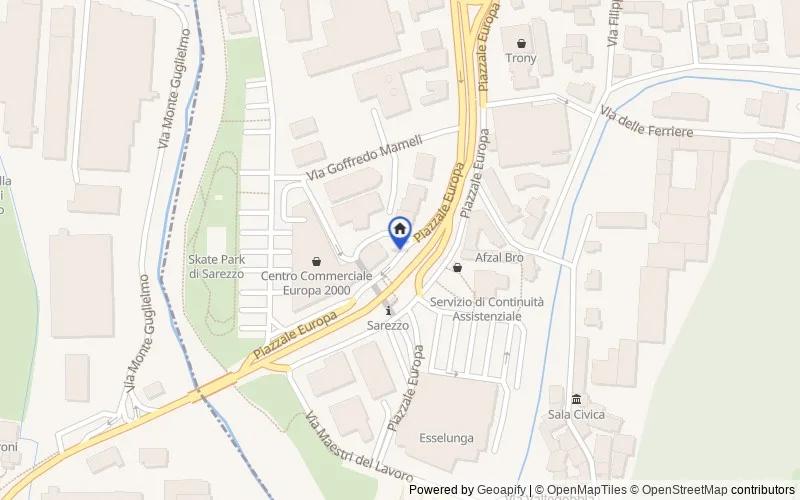 Mappa della zona: Piazzale Europa, 25068 Sarezzo BS, Italia, Sarezzo, Brescia