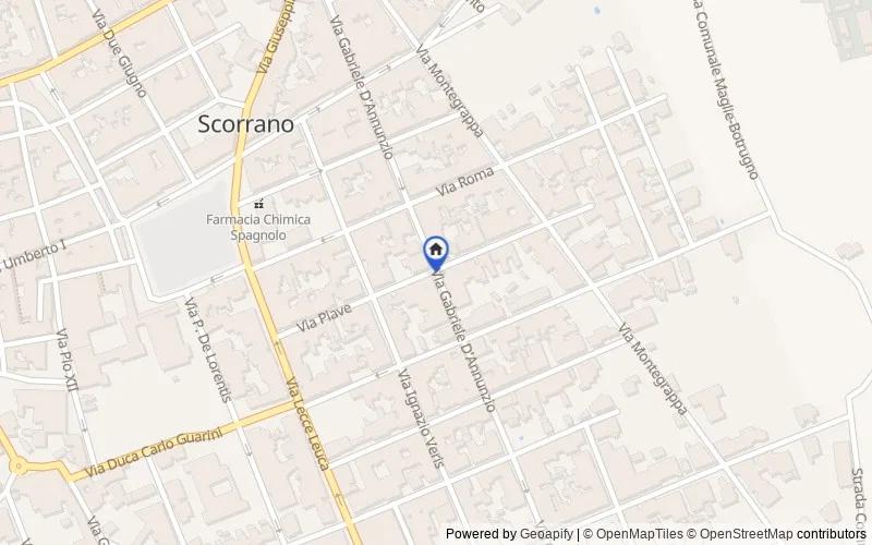 Mappa della zona: Via Gabriele D'Annunzio, 73020 Scorrano LE, Italia, Scorrano, Lecce