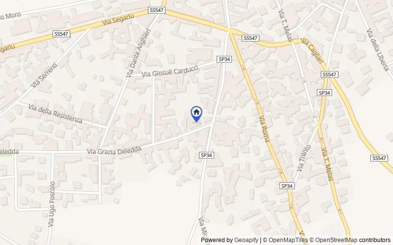 Map of the area: Via Grazia Deledda, 8, 09040 Guasila CA, Italia, Cagliari, Cagliari