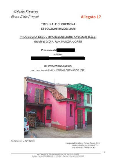 Trattasi di compendio immobiliare costituito da: porzione di fabbricato ad uso abitativo dislocato su due piani collegati tra loro mediante scala interna