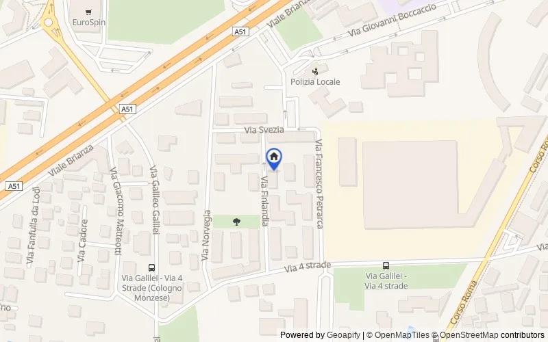 Mappa della zona: Via Finlandia, 19, 20093 Cologno Monzese MI, Italia, Cologno Monzese, Milano
