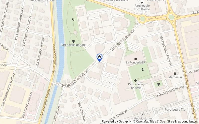 区域地图：Via della Costituzione, 27, 42124 Reggio Emilia RE, Italia, 42124, Reggio nell'Emilia, Reggio Emilia