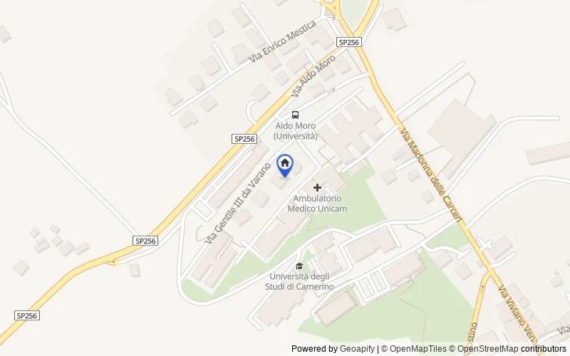 区域地图：Via Gentile III da Varano n. 10, 62032, Camerino, Macerata