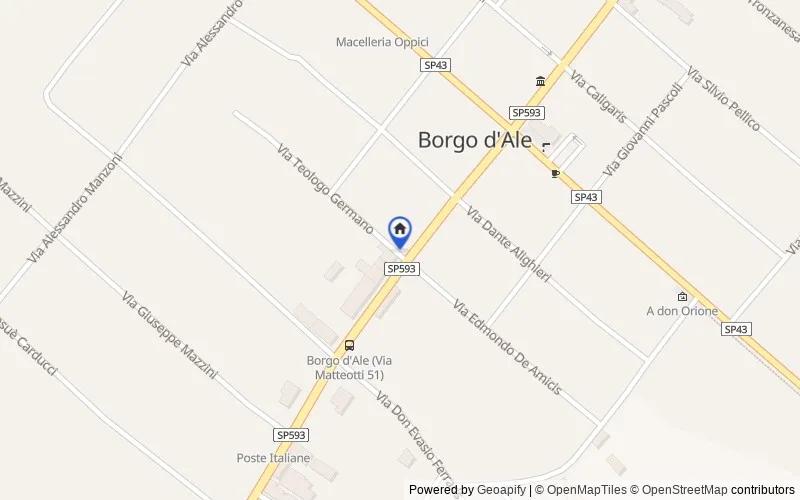 Carte du secteur : Via Teologo Germano, 2, 13040 Borgo d'Ale VC, Italia, 13040, Borgo d'Ale, Vercelli