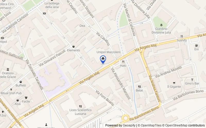 Mapa de la zona: Via Angelo Maj, 14d, 24121 Bergamo BG, Italia, Bergamo, Bergamo